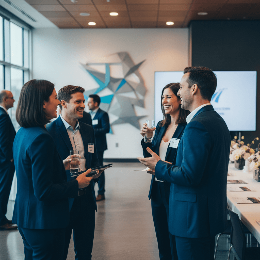 Corporate event photography capturing genuine interactions